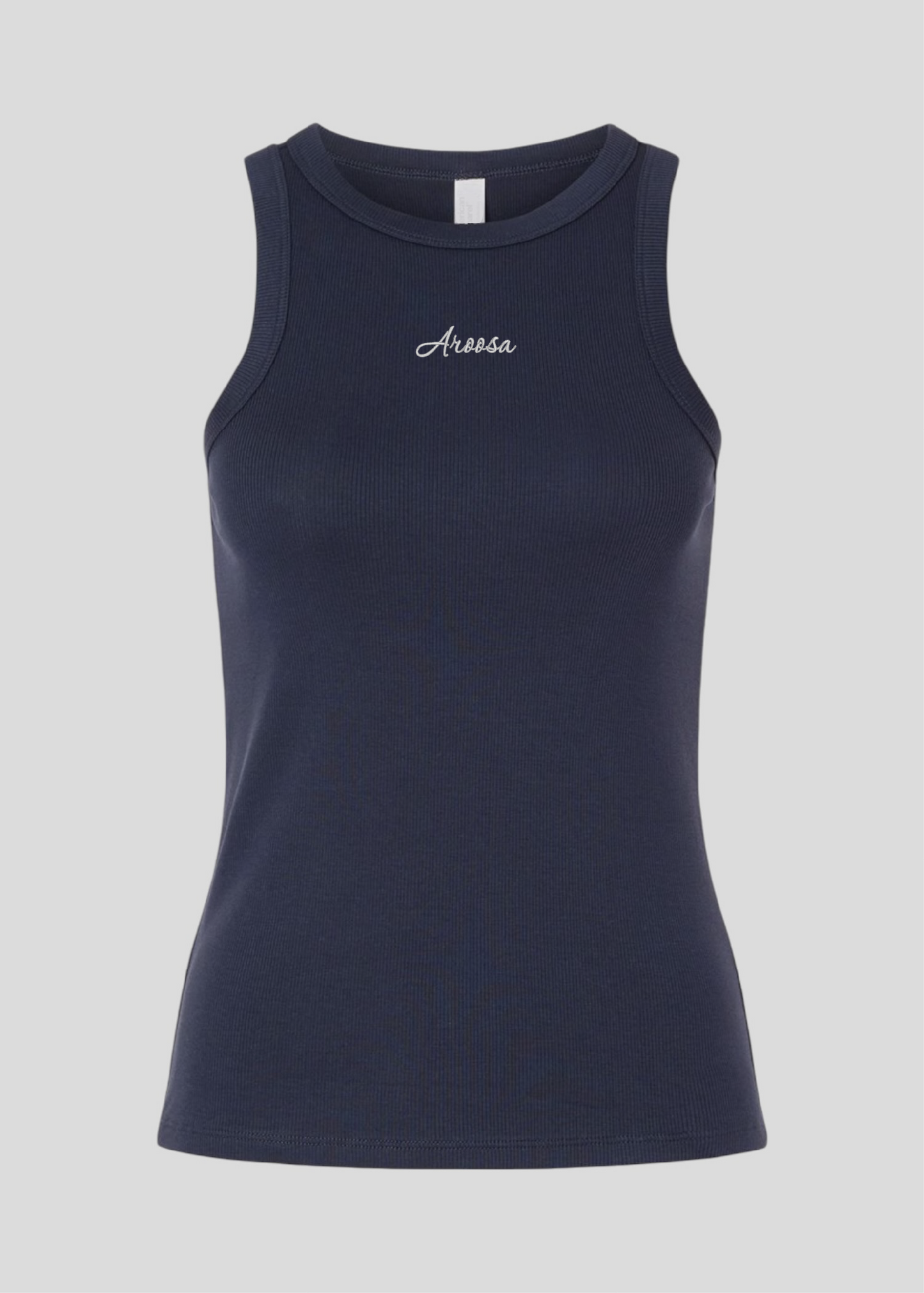 Embroidered Aroosa Rib Tank Top