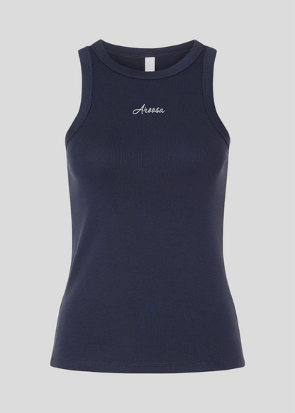 Embroidered Aroosa Rib Tank Top
