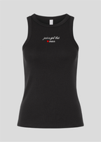 Embroidered Just A Girl That Loves Masr Rib Tank Top
