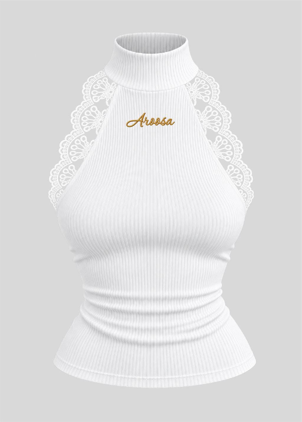 Embroidered Aroosa Lace Halter Top