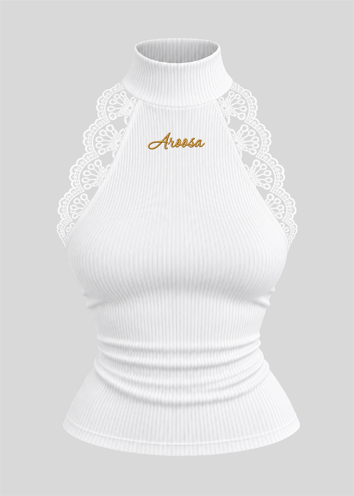 Embroidered Aroosa Lace Halter Top