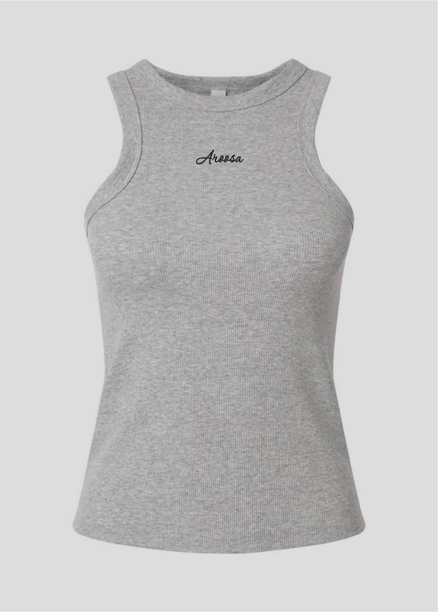 Embroidered Aroosa Rib Tank Top