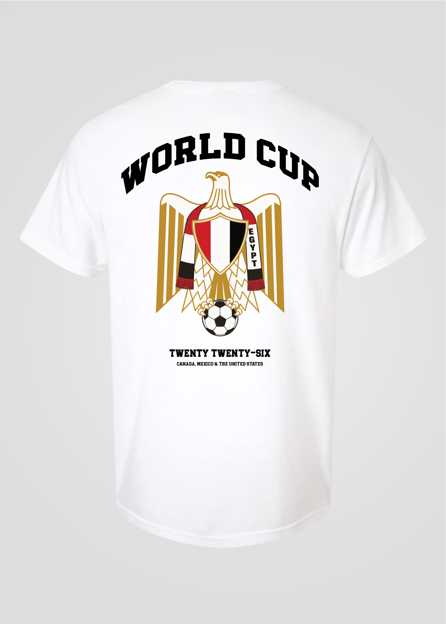 Egypt World Cup: Coat of Arms Eagle Holding Soccer Ball Tee