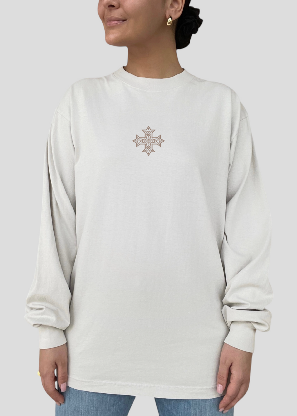 [DEAL TEE] Embroidered Unisex Mystery Coptic Cross Long Sleeve Tee
