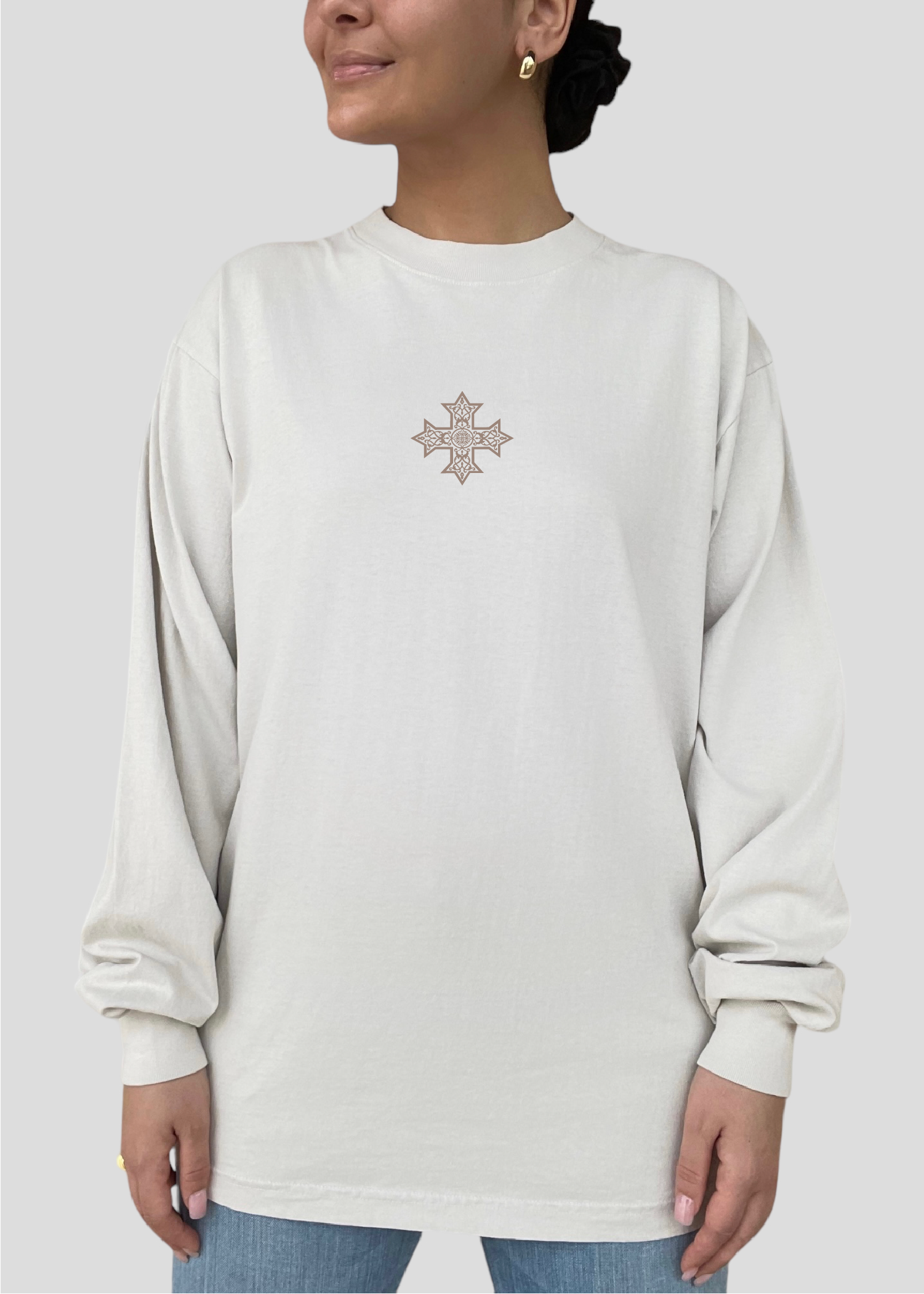 [DEAL TEE] Embroidered Unisex Mystery Coptic Cross Long Sleeve Tee