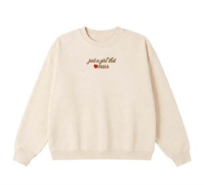 Embroidered Just a Girl That Loves Masr Crewneck