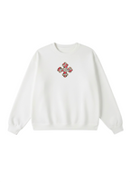 Embroidered Floral Coptic Cross Crewnecks