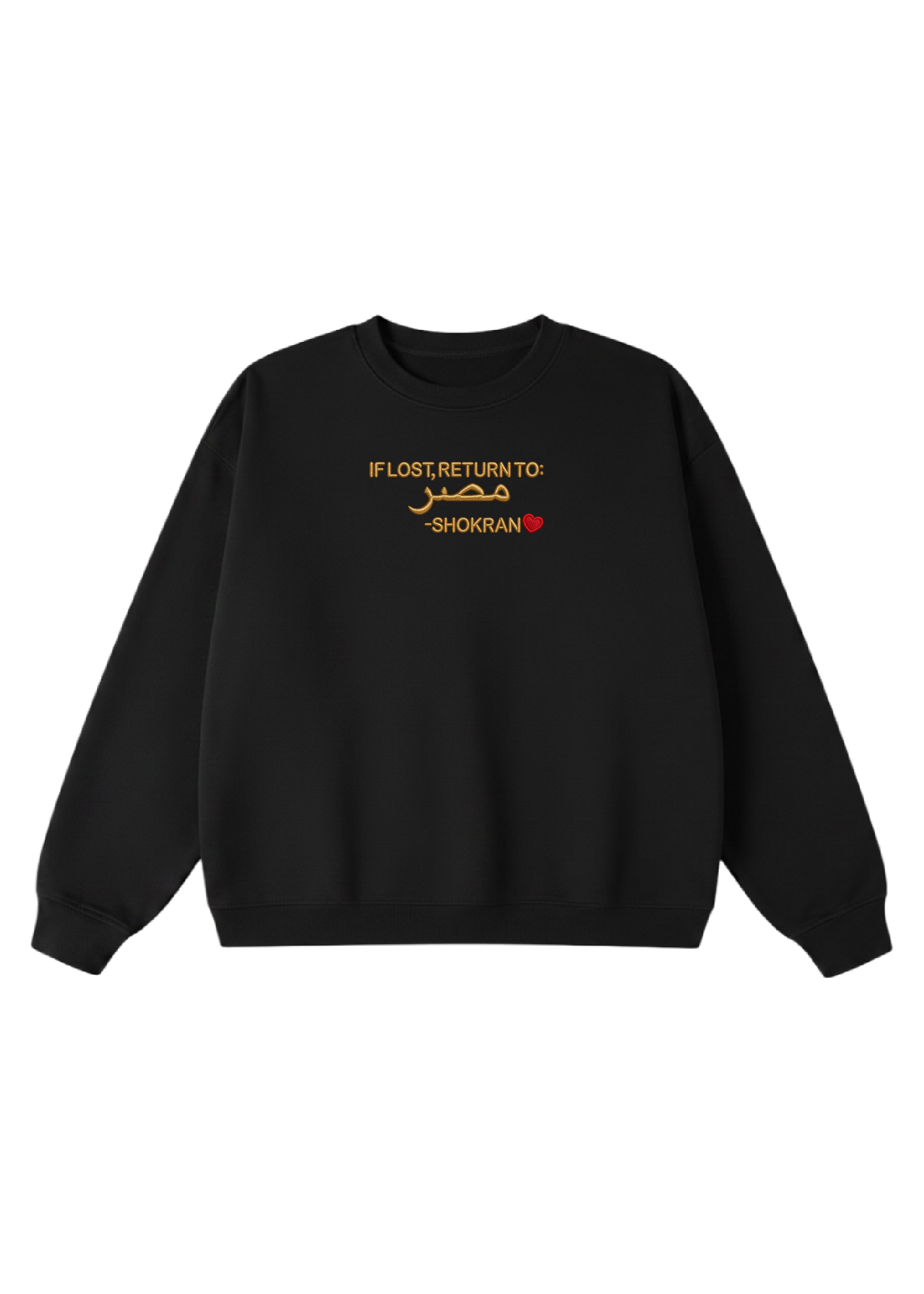 Embroidered If Lost, Return to Masr Crewneck