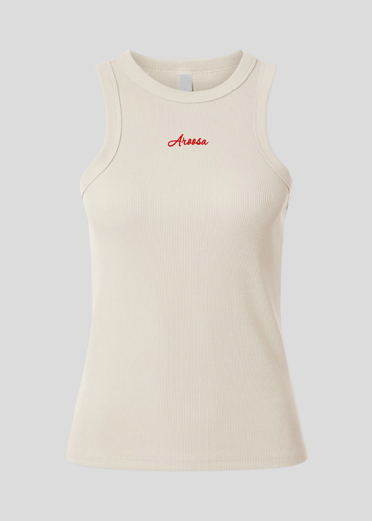 Embroidered Aroosa Rib Tank Top