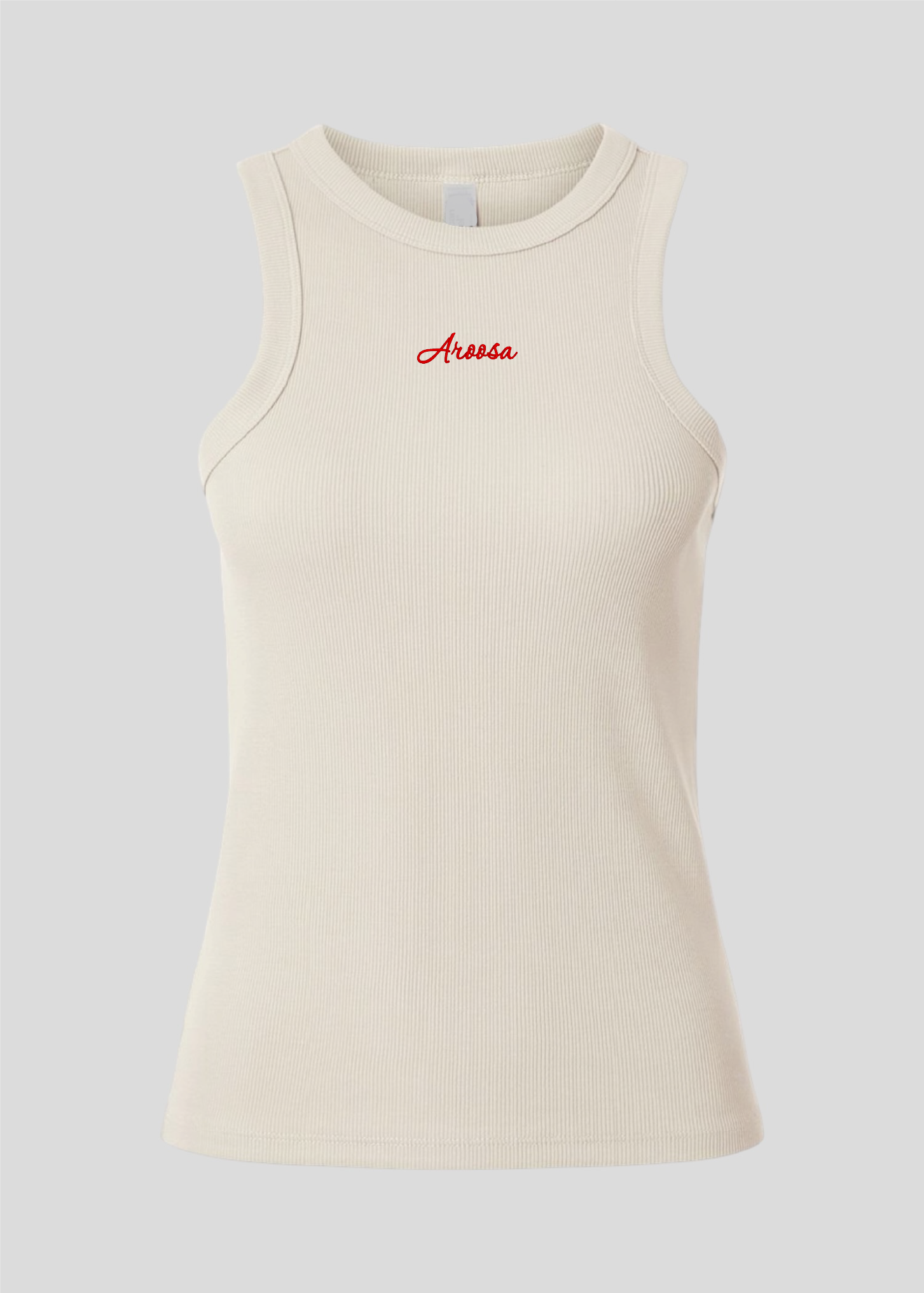 Embroidered Aroosa Rib Tank Top