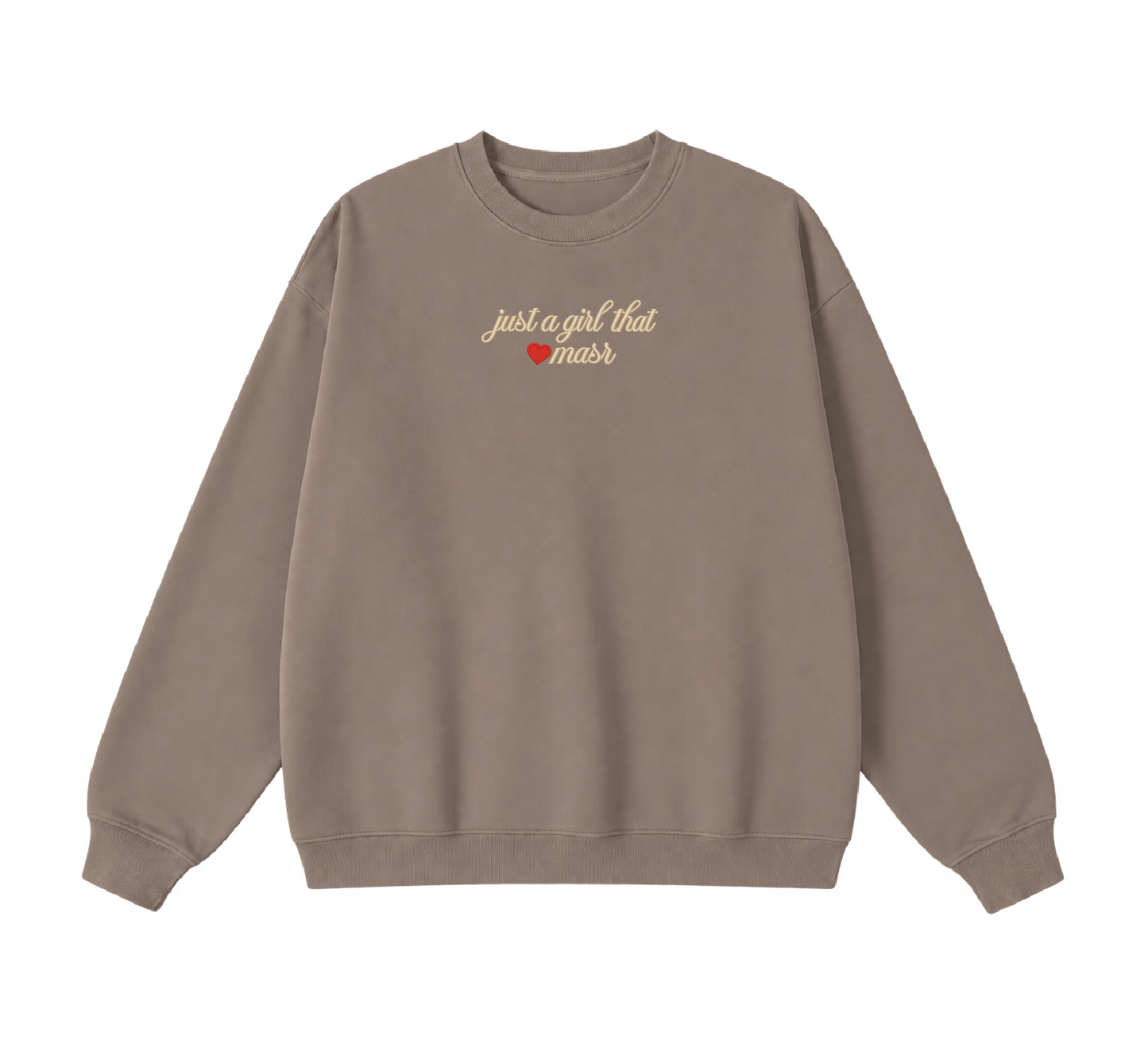 Embroidered Just a Girl That Loves Masr Crewneck