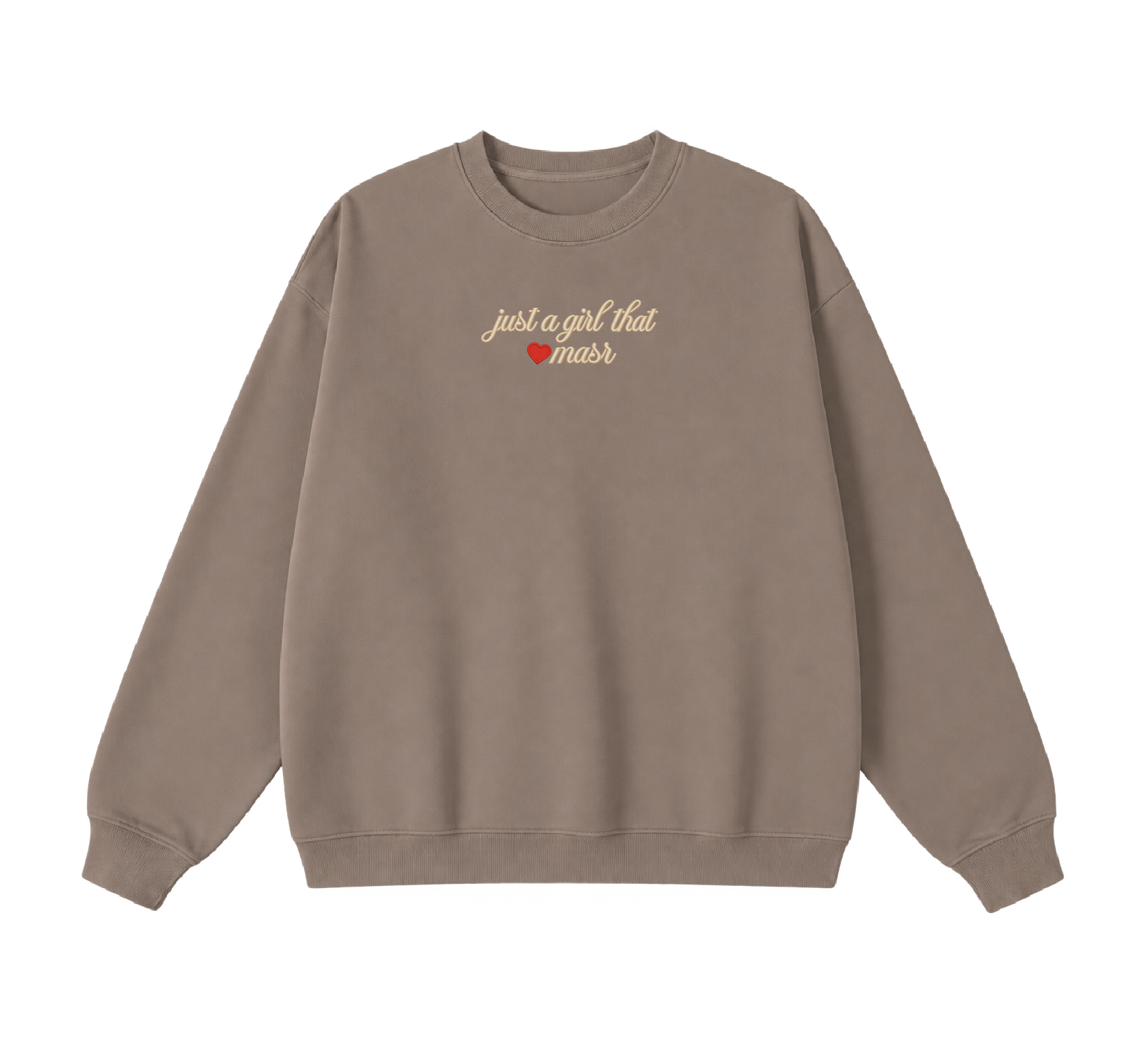 Embroidered Just a Girl That Loves Masr Crewneck