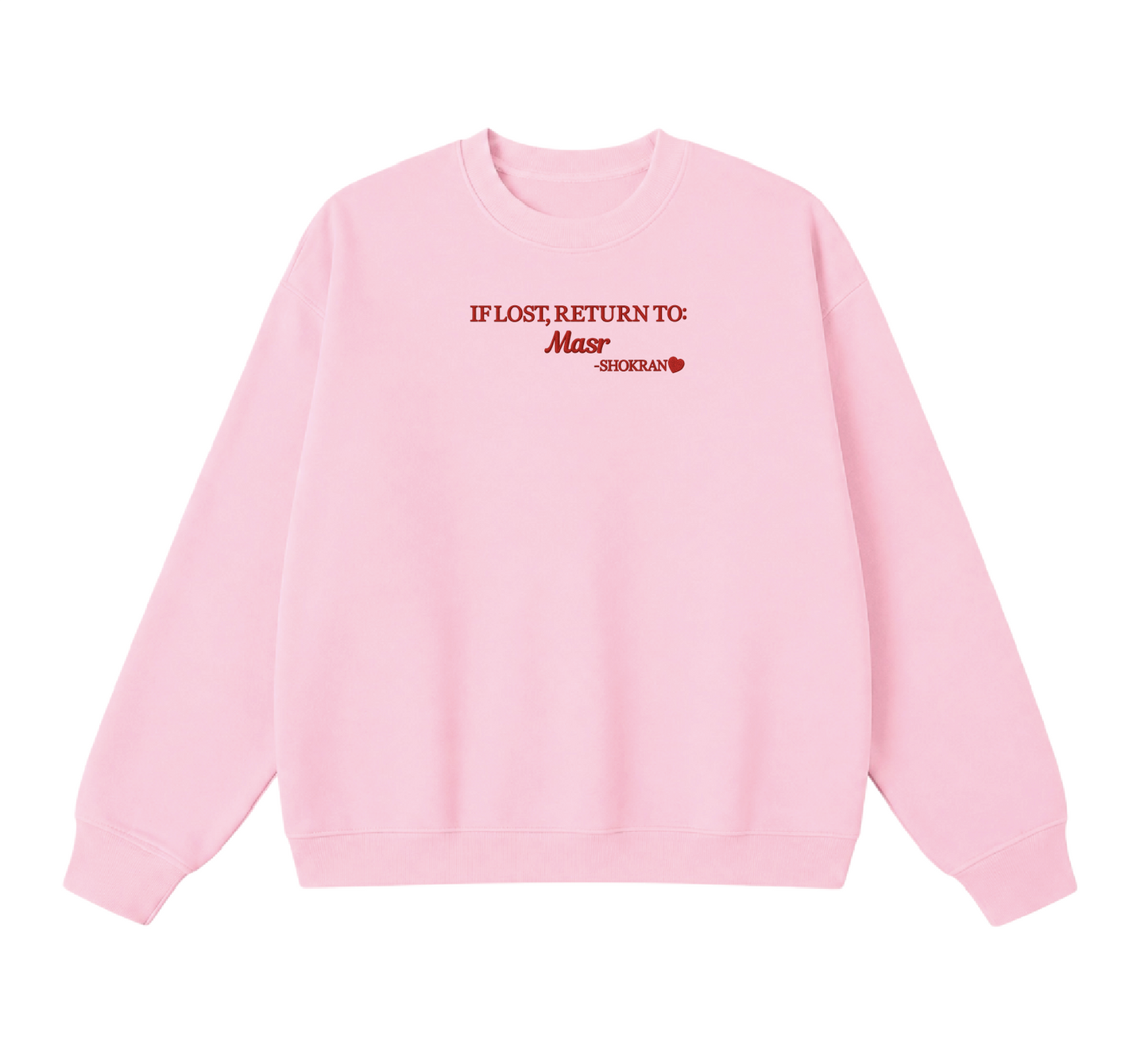 Embroidered If Lost, Return to Masr Crewneck