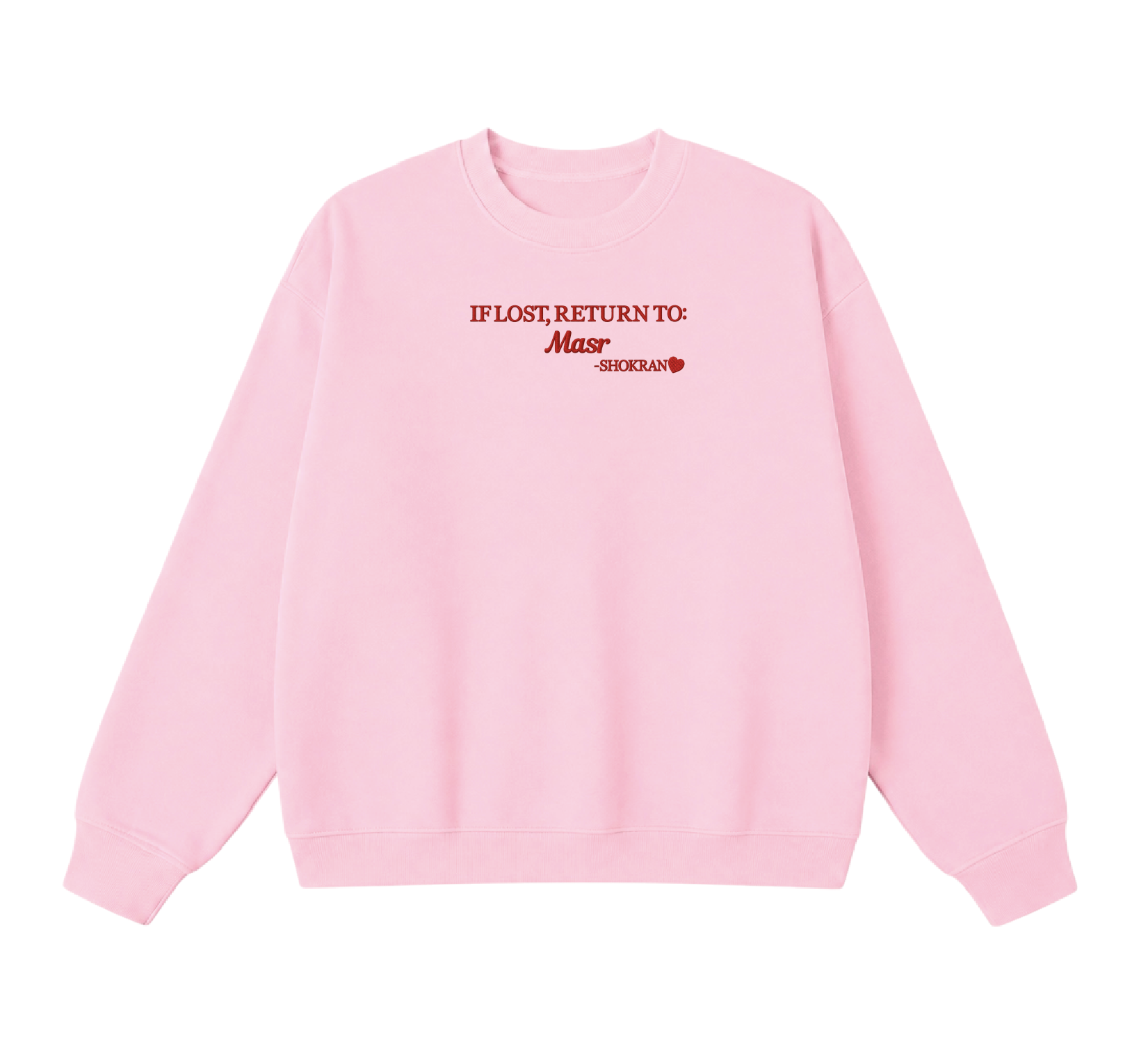 Embroidered If Lost, Return to Masr Crewneck
