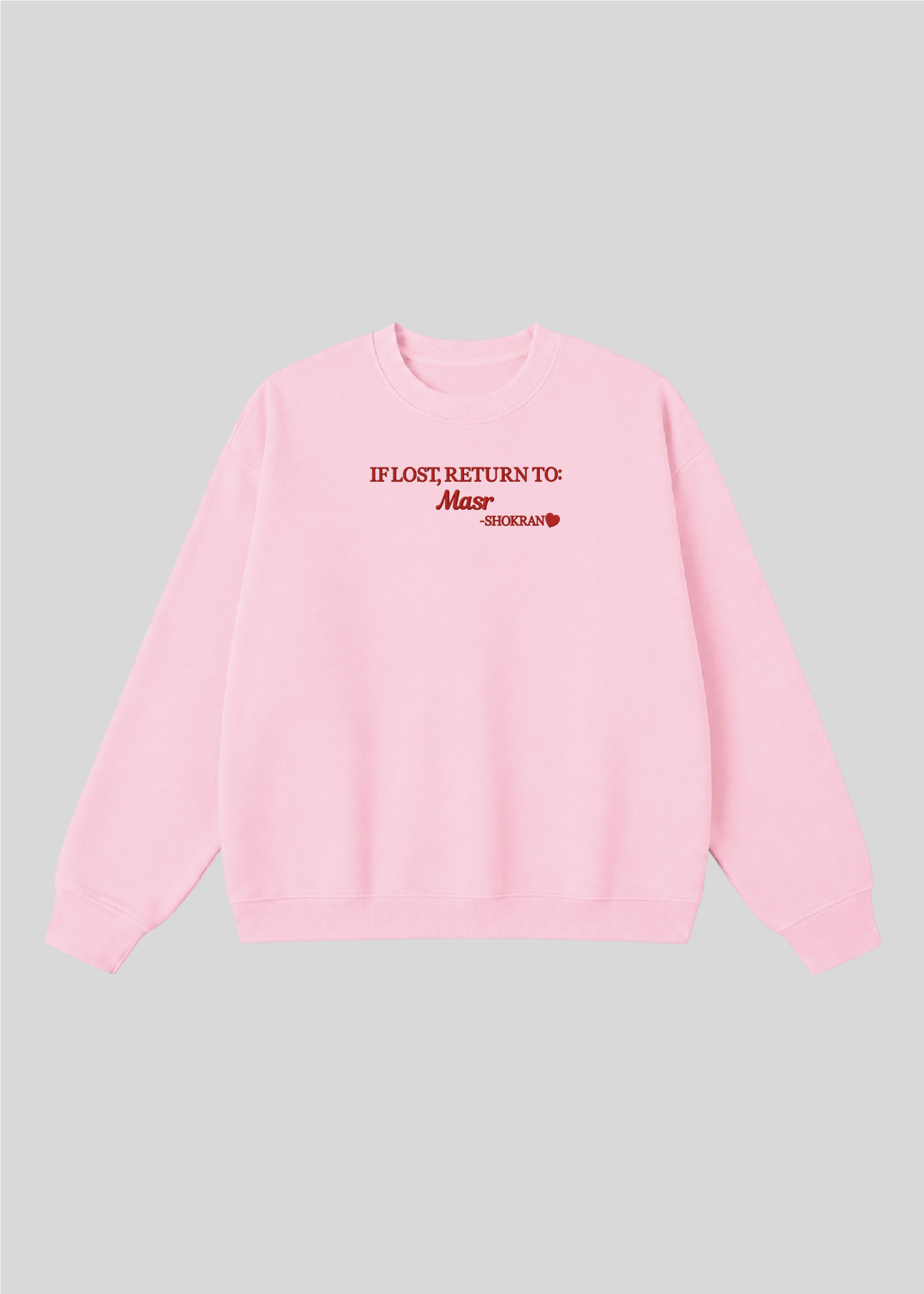 Embroidered If Lost, Return to Masr Crewneck