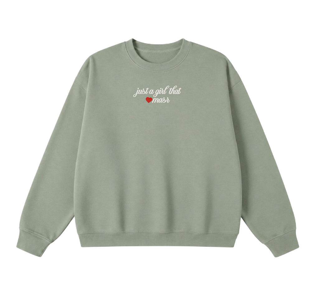 Embroidered Just a Girl That Loves Masr Crewneck