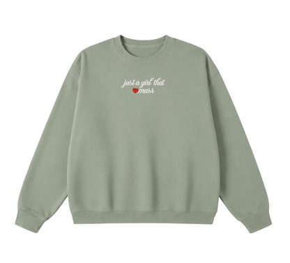 Embroidered Just a Girl That Loves Masr Crewneck