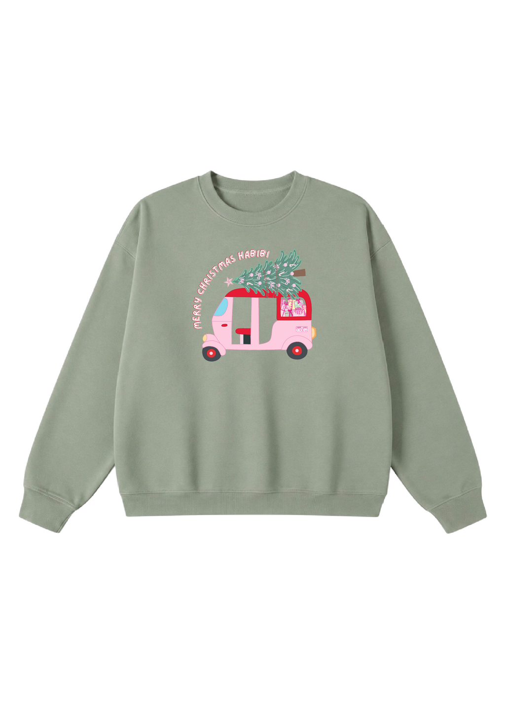 Merry Christmas Habibi Tuk Tuk Crewnecks