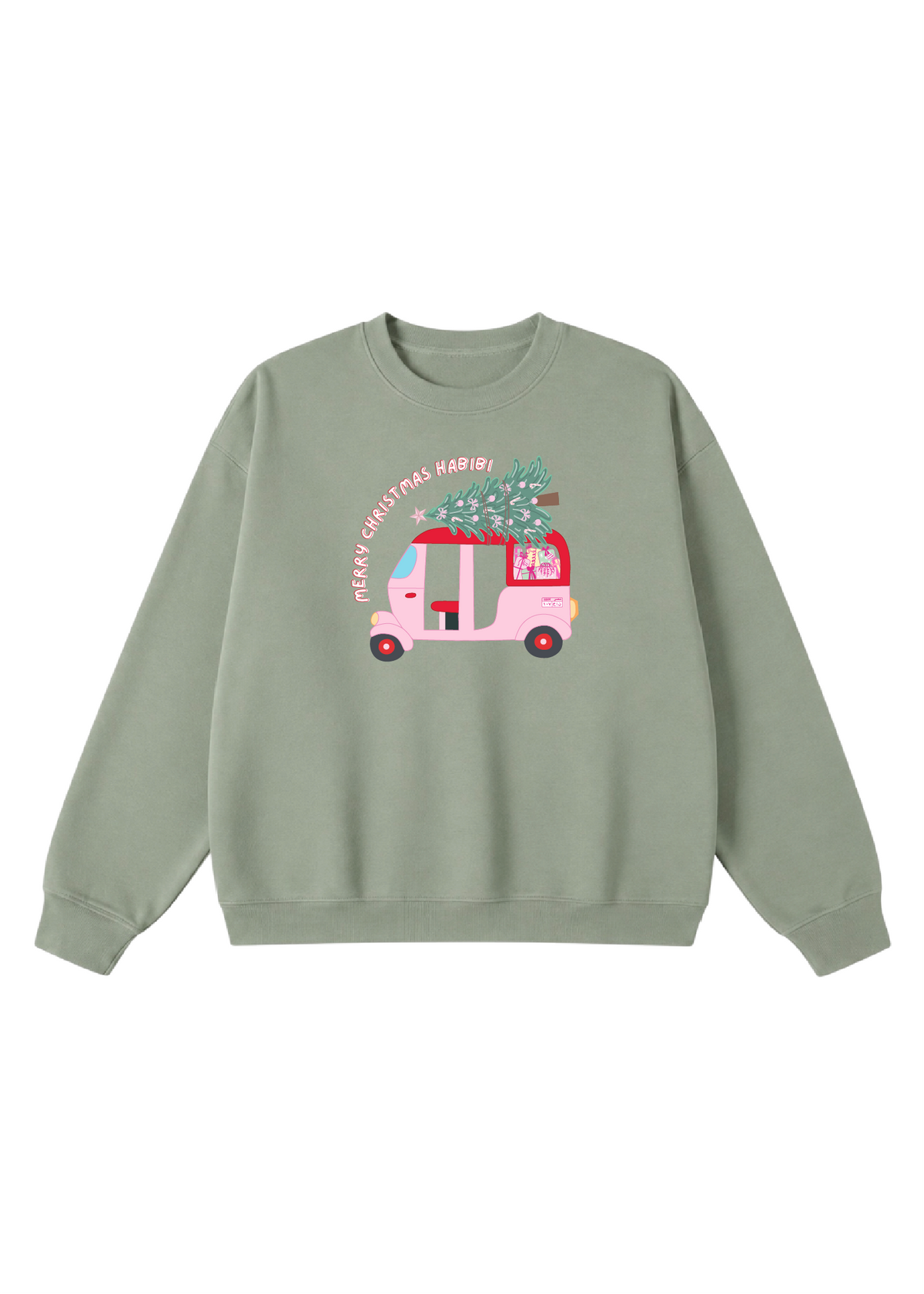 Merry Christmas Habibi Tuk Tuk Crewnecks