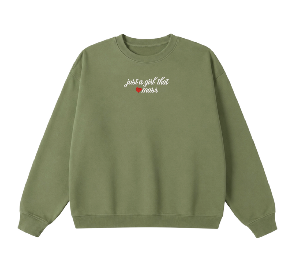 Embroidered Just a Girl That Loves Masr Crewneck