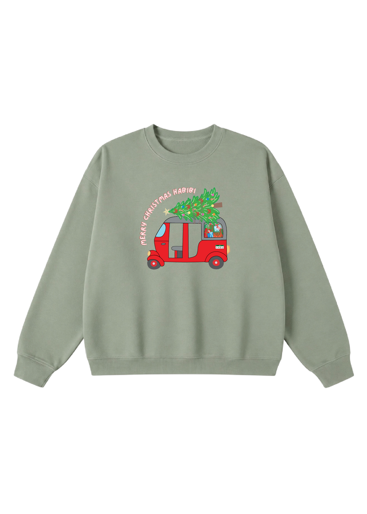 Merry Christmas Habibi Tuk Tuk Crewnecks
