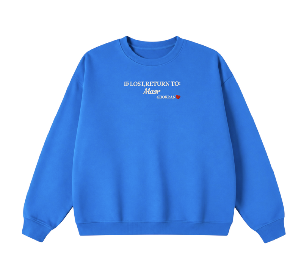 Embroidered If Lost, Return to Masr Crewneck
