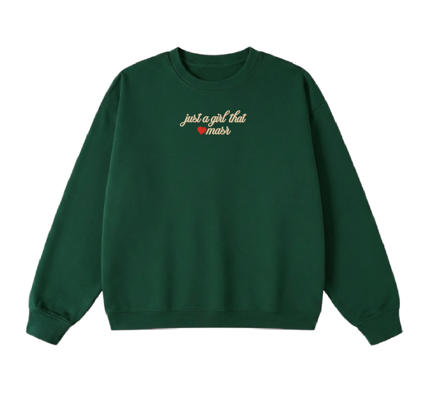 Embroidered Just a Girl That Loves Masr Crewneck