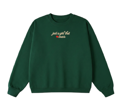 Embroidered Just a Girl That Loves Masr Crewneck