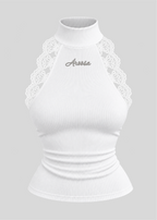 Embroidered Aroosa Lace Halter Top