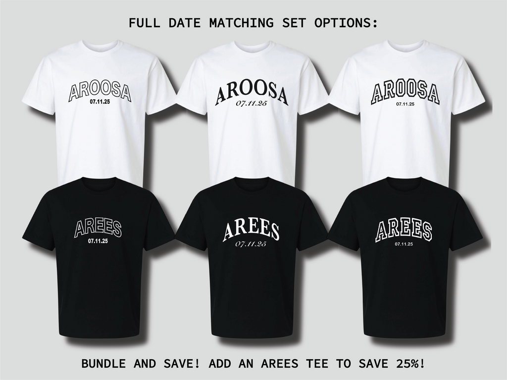 Aroosa [Bride] Tee with Custom Date