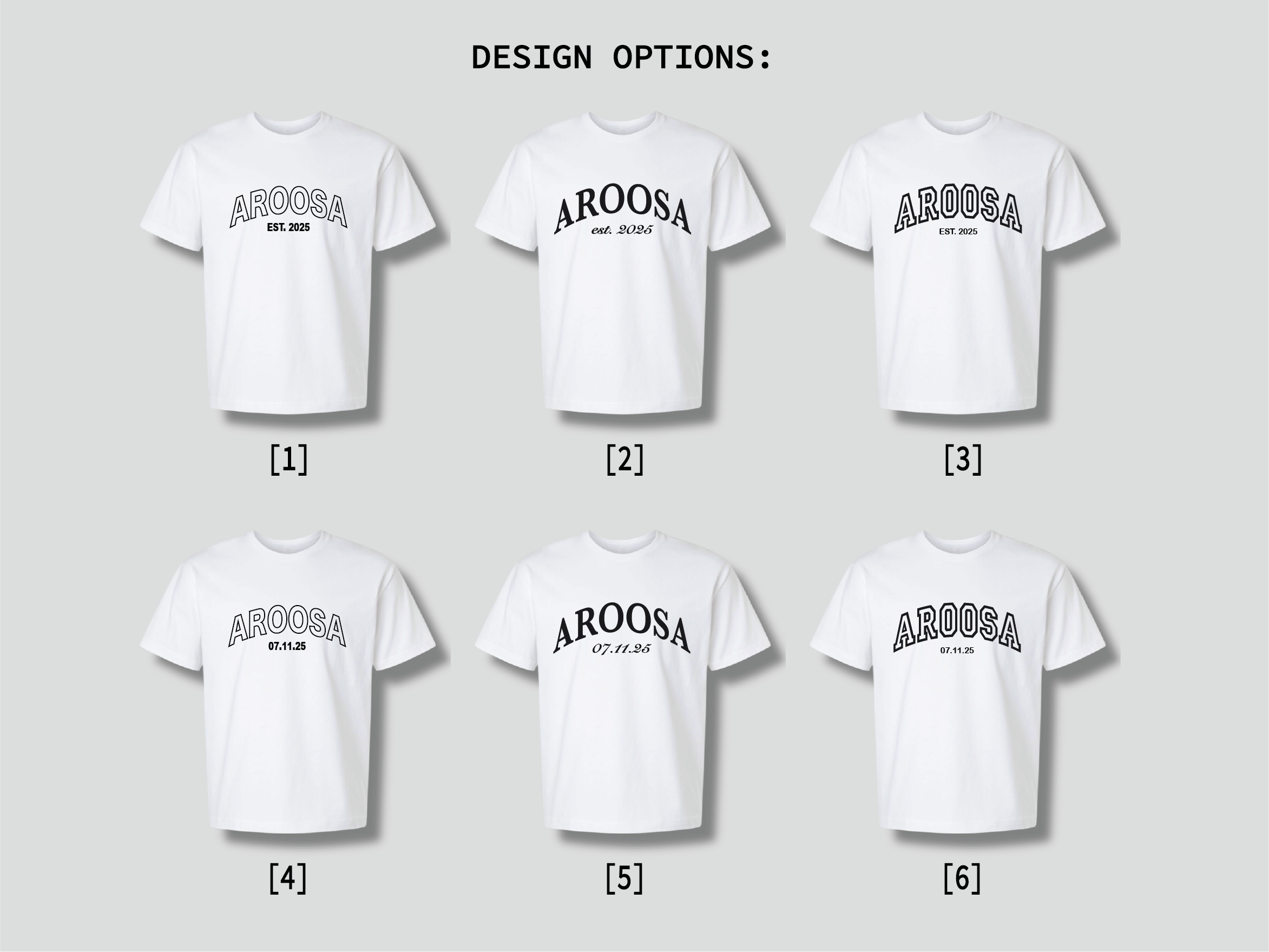 Aroosa [Bride] Tee with Custom Date