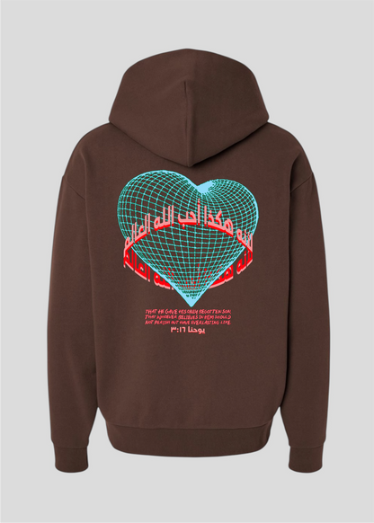 For God So Loved The World Heart Globe Hoodie [John 3:16]