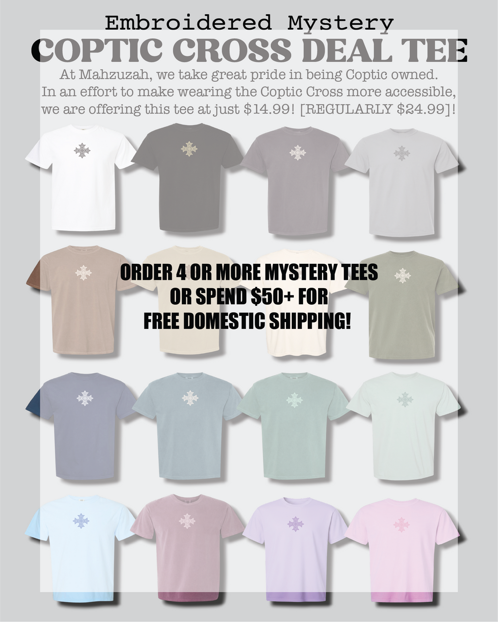 [DEAL TEE] Printed Unisex Mystery Coptic Cross Short Sleeve Tee