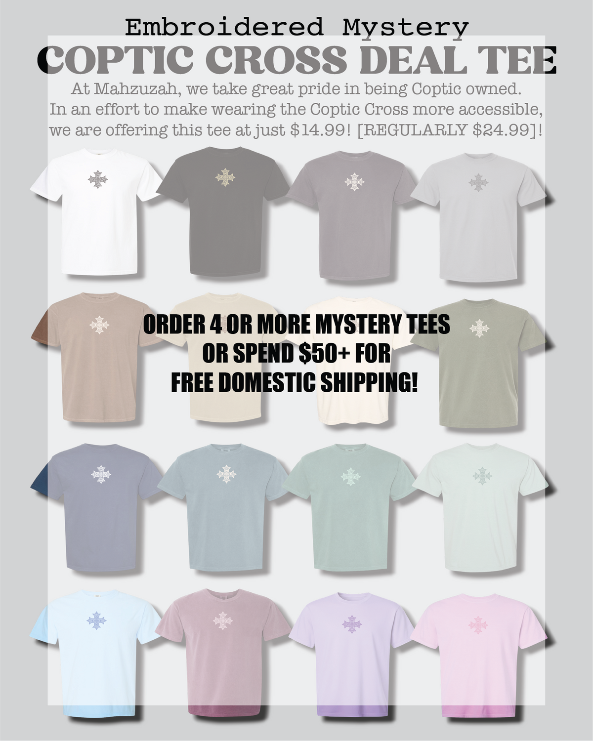 [DEAL TEE] Printed Unisex Mystery Coptic Cross Short Sleeve Tee