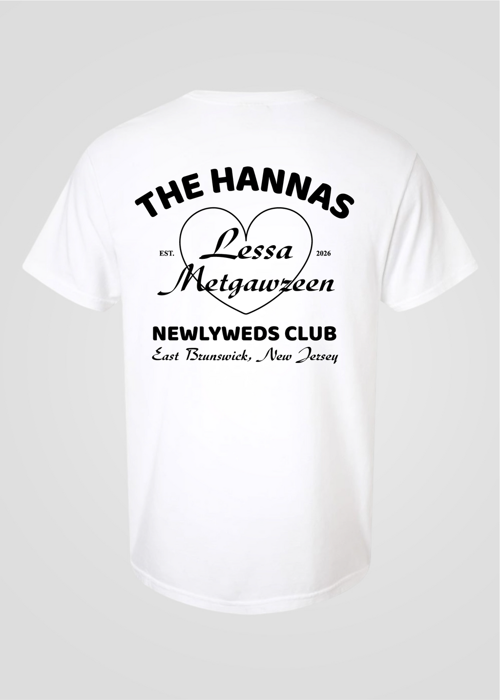 Customizable Lessa Metgawzeen: Just Married Aroosa Tee