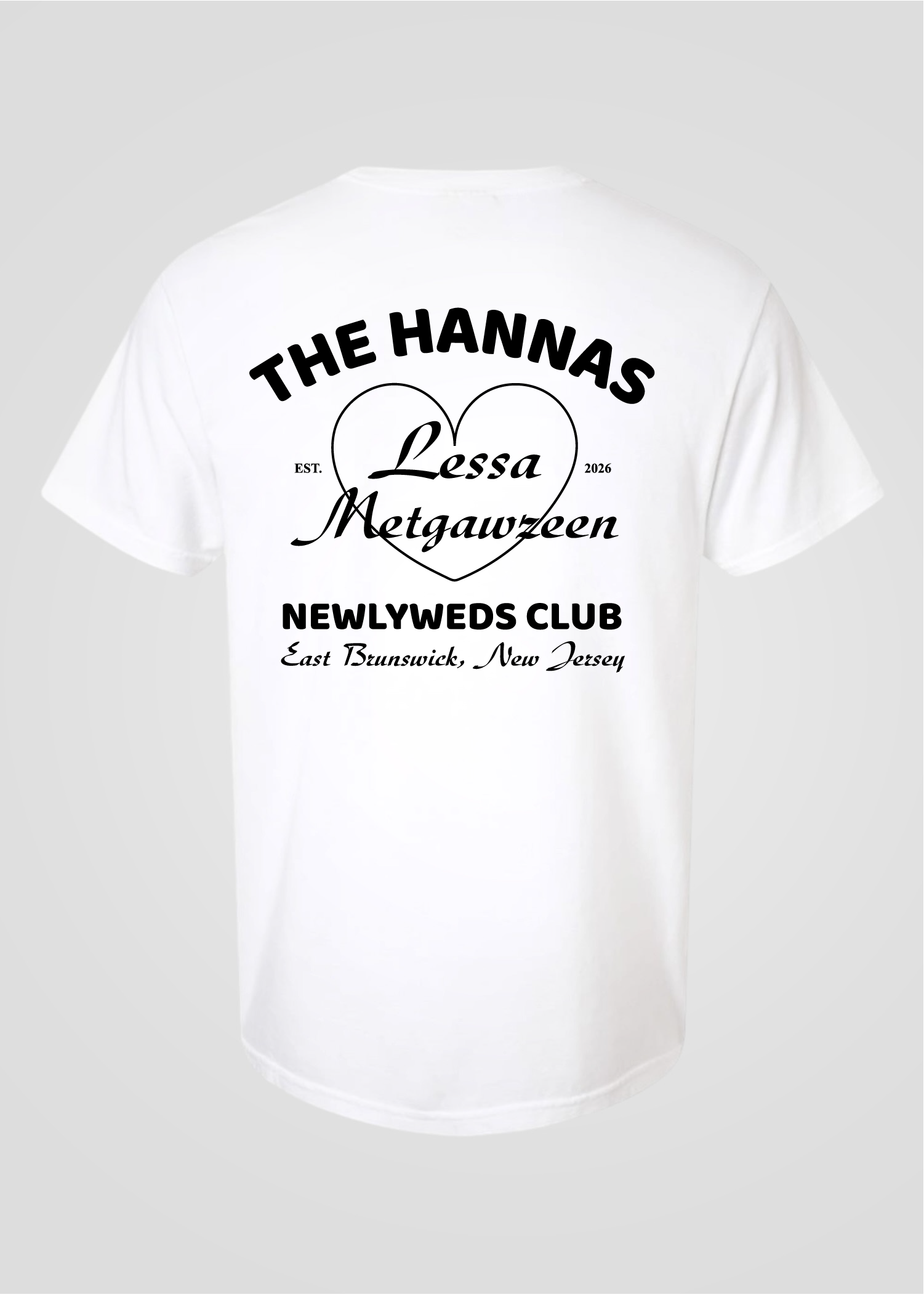 Customizable Lessa Metgawzeen: Just Married Aroosa Tee