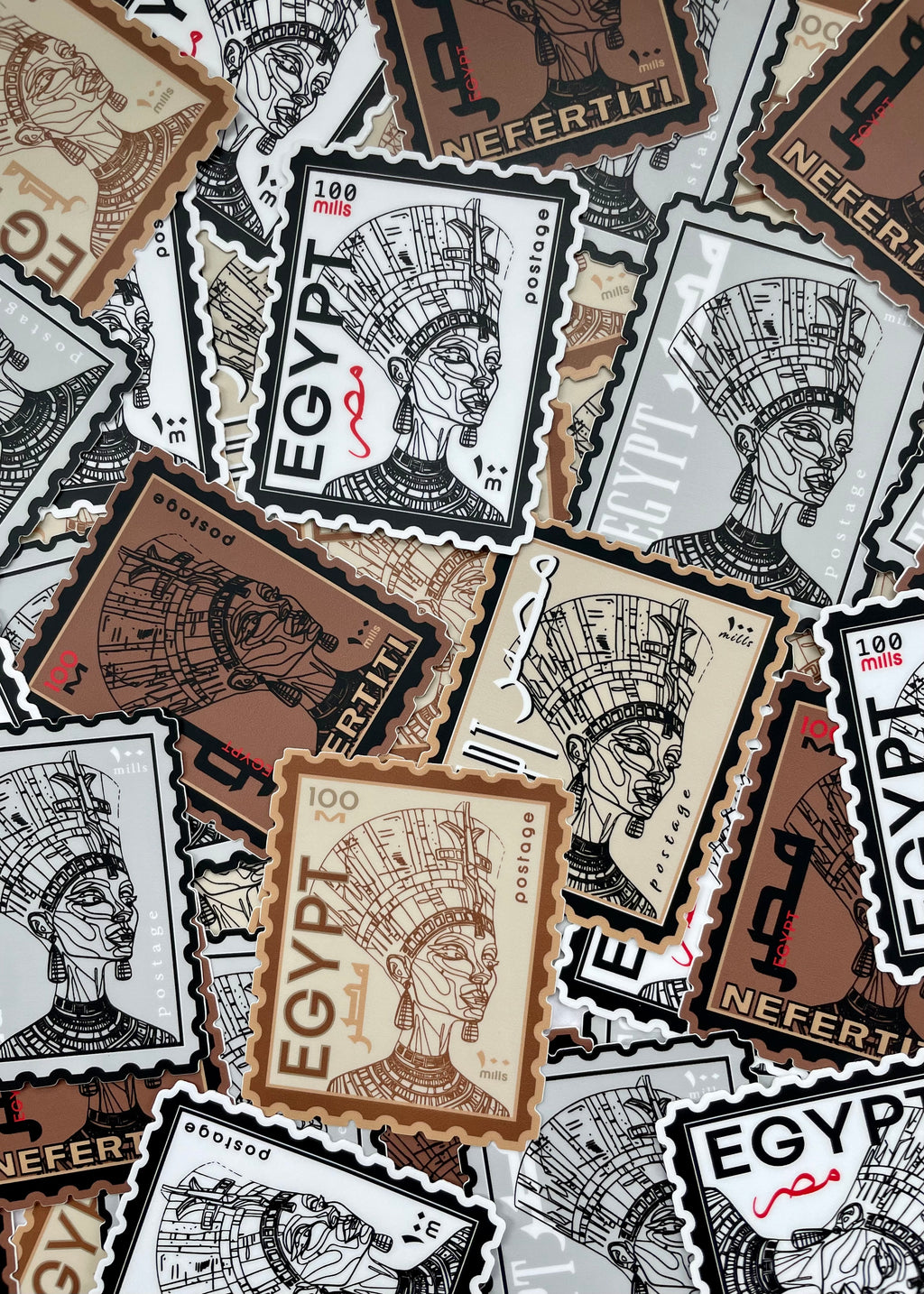 Nefertiti - Egypt Postage Stamp Vinyl Sticker