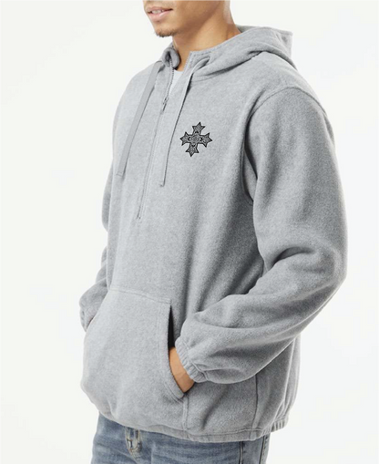 Limited Edition Embroidered Coptic Cross Quarter Zip Fleece Hoodie