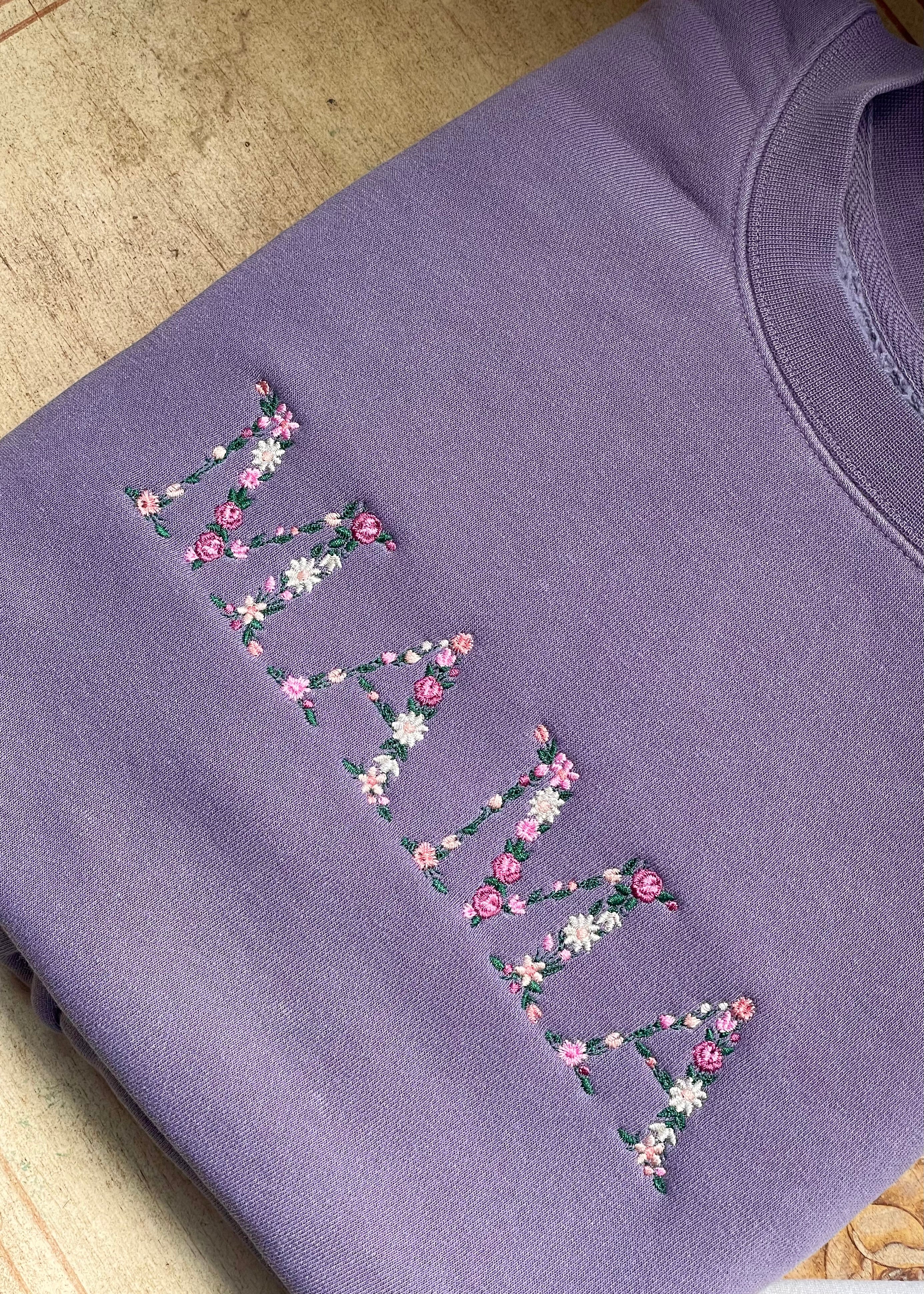 Embroidered Floral Mama Crewneck