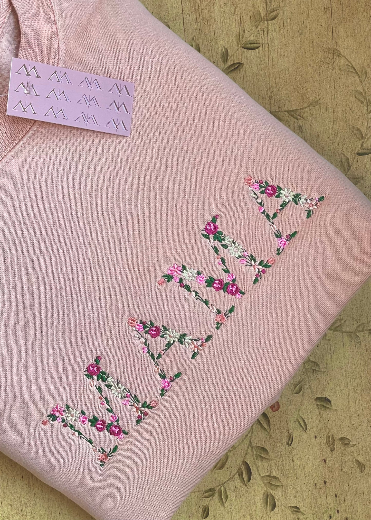 Embroidered Floral Mama Crewneck