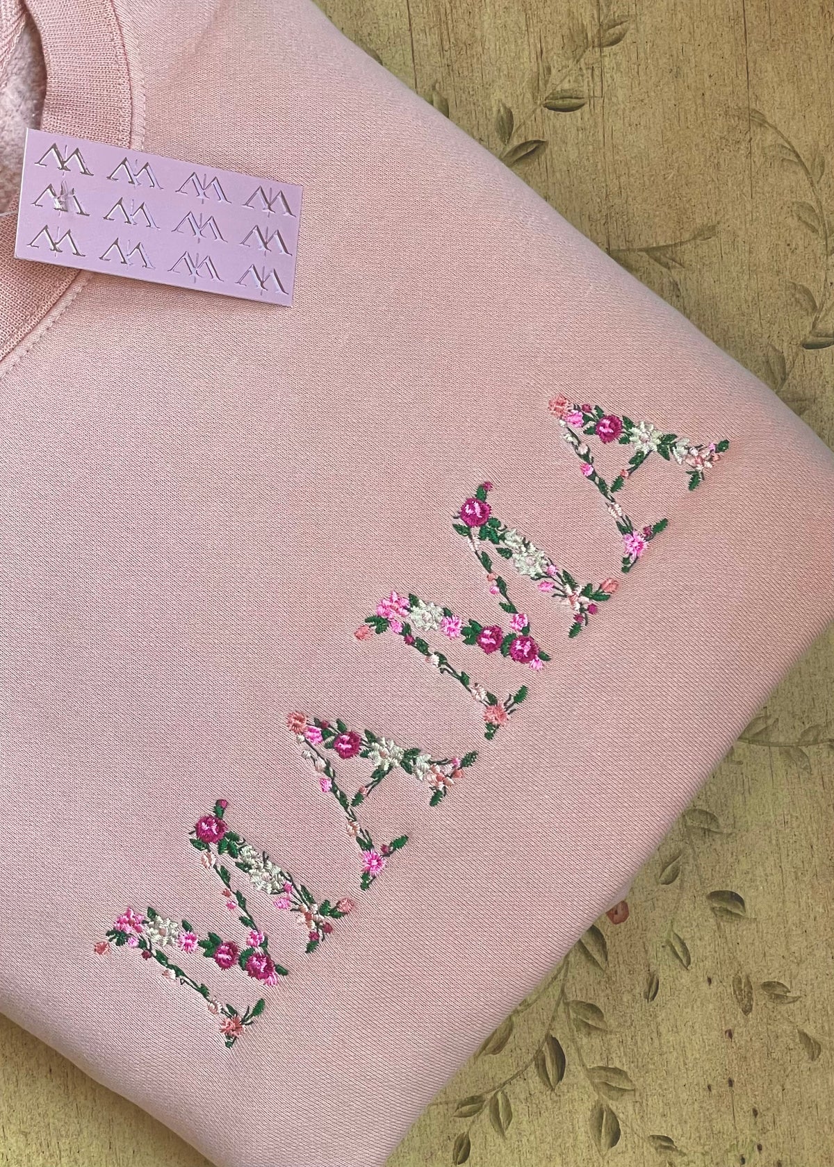 Embroidered Floral Mama Crewneck