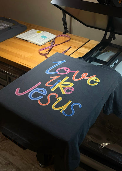 Love Like Jesus Cursive Scribble Tees