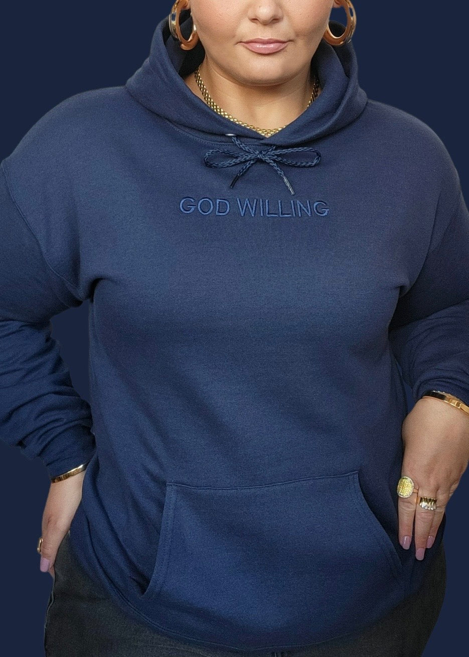 [READY TO SHIP] Embroidered God Willing Sweatshirts