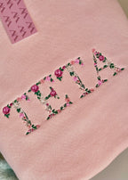 Embroidered Custom Floral Text Crewneck