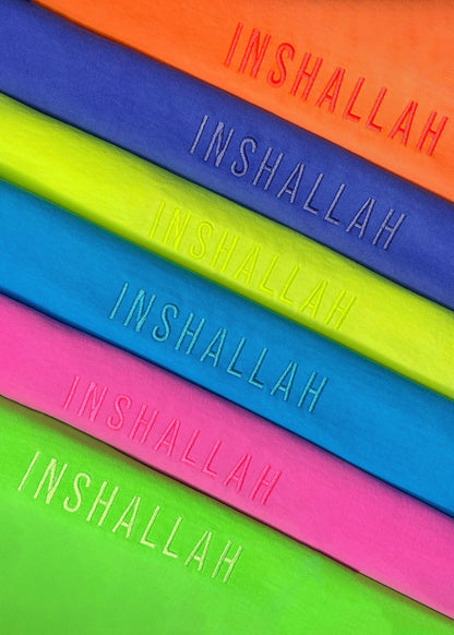Embroidered Neon Inshallah T-Shirts