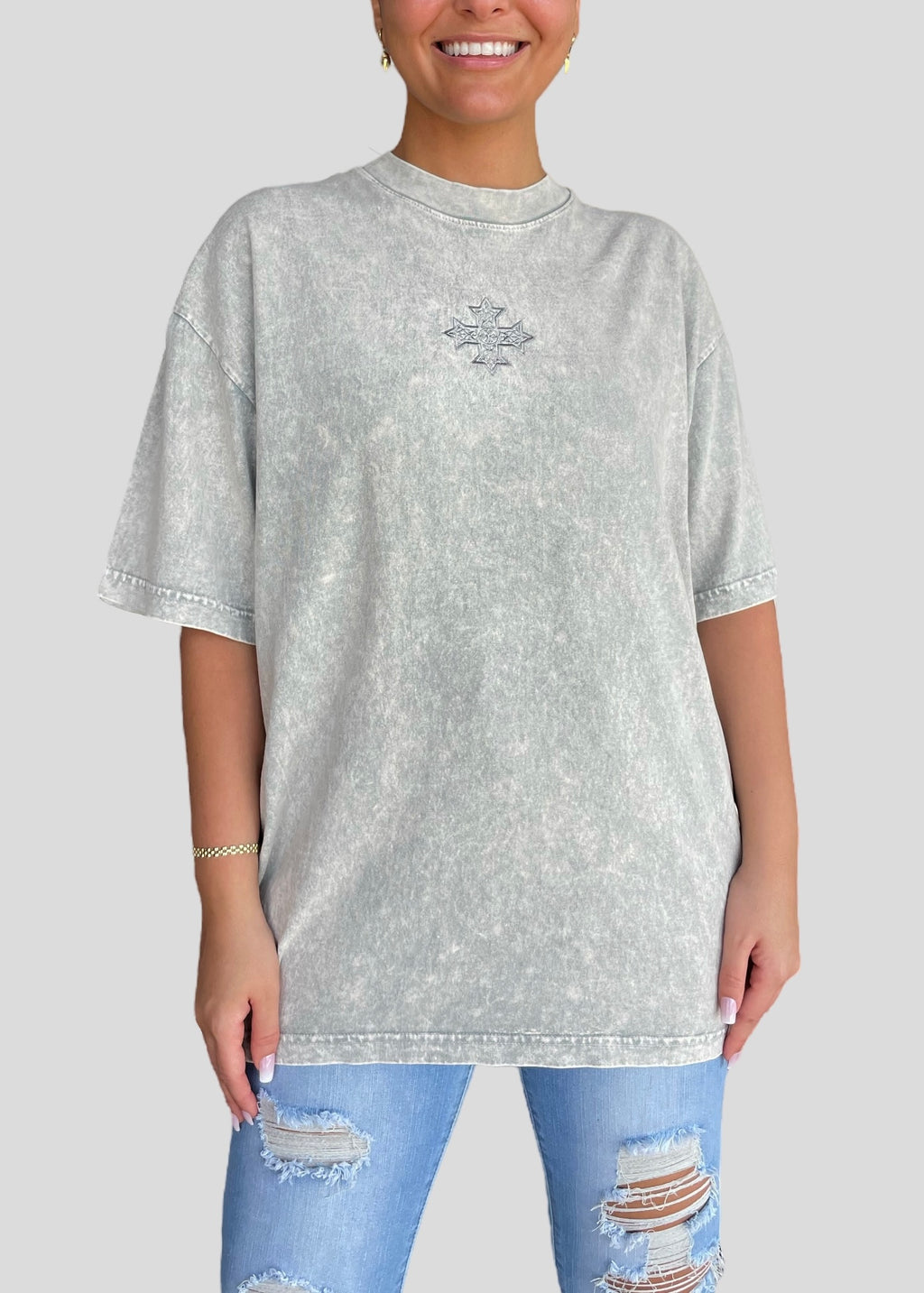 [DEAL TEE] Embroidered Classic Coptic Cross Tee