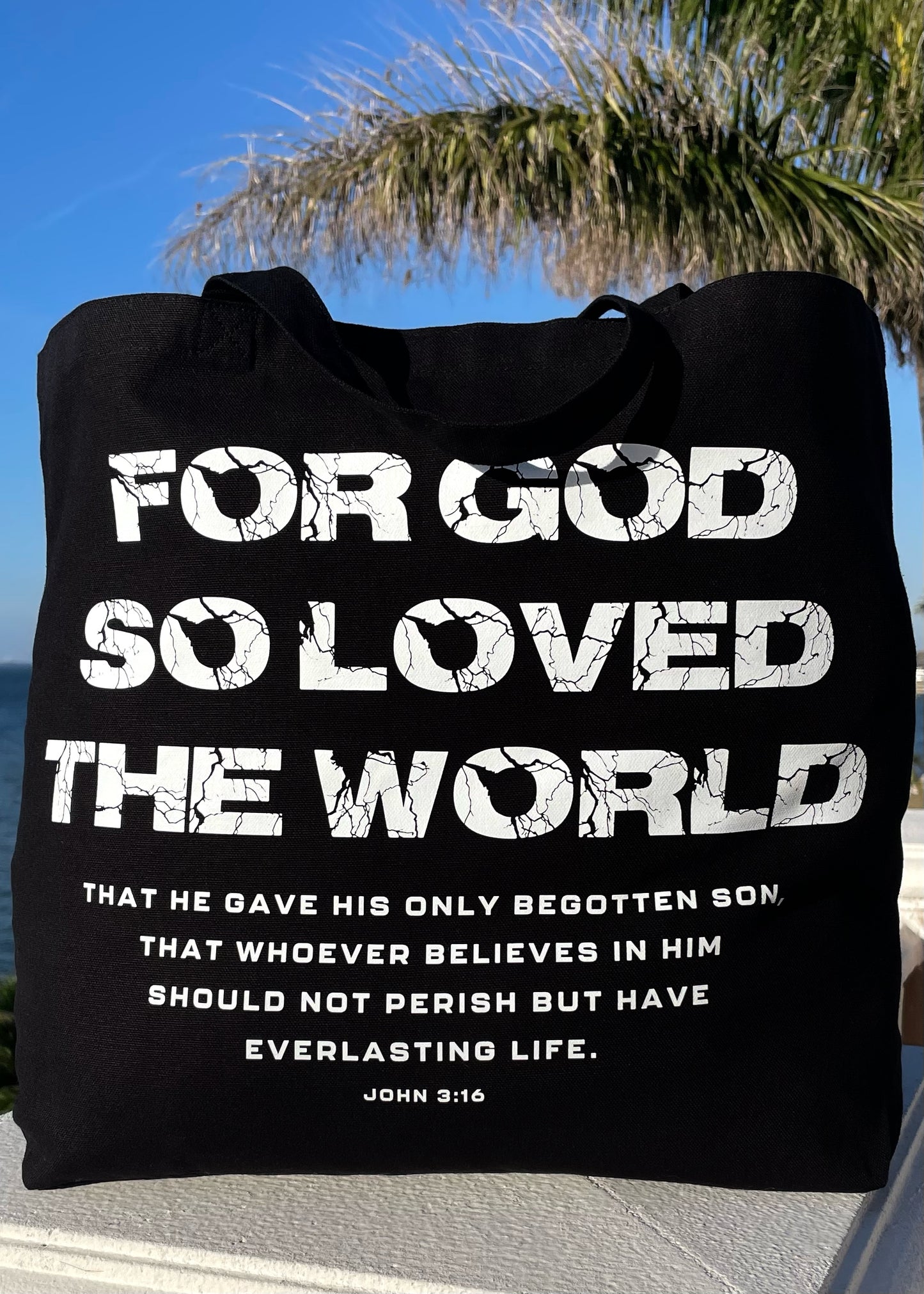 [Double Sided] For God So Loved The World (John 3:16) Jumbo Tote