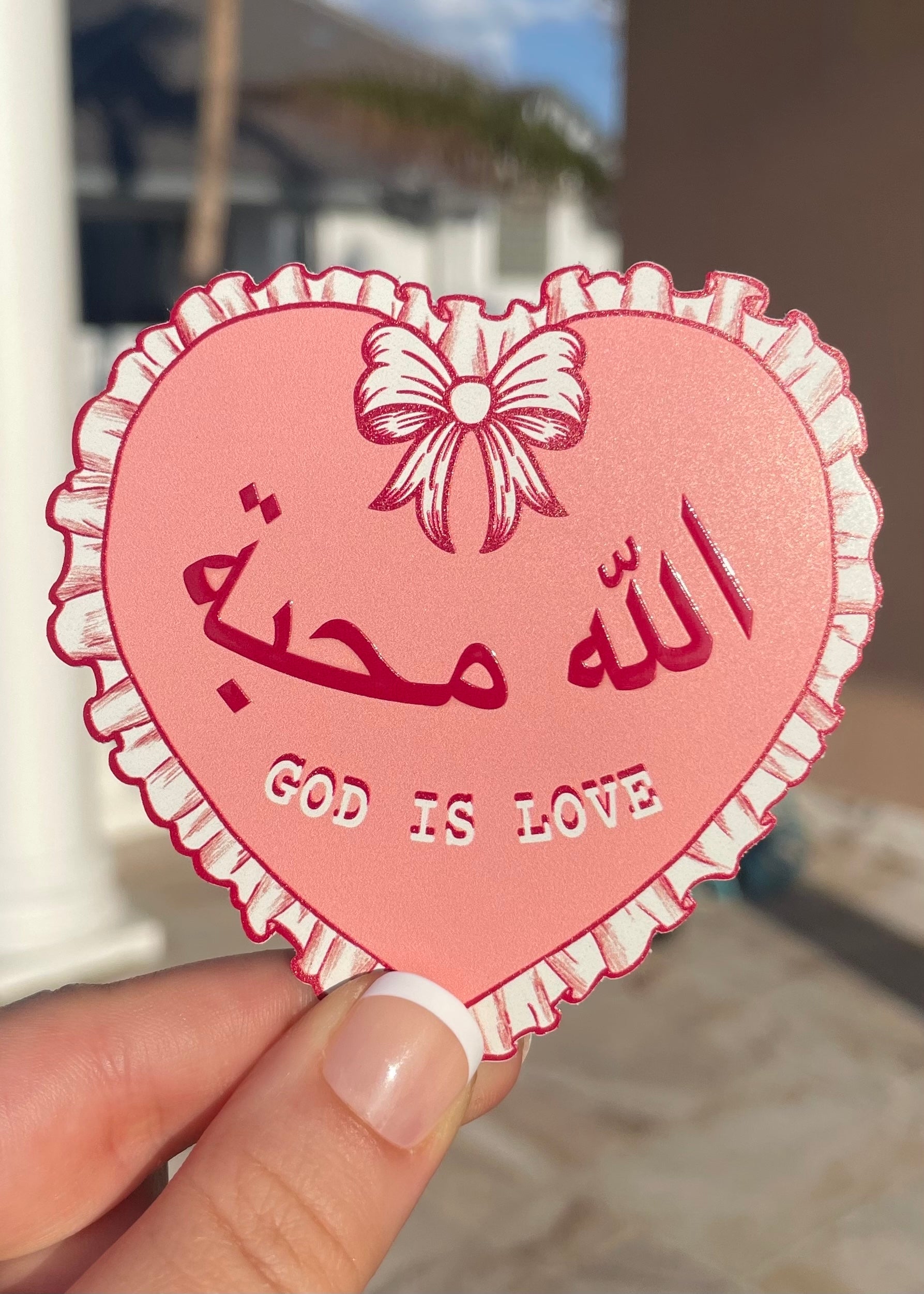 God is Love Vinyl Sticker [3D Embossed]
