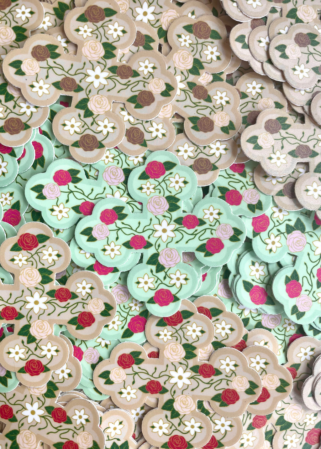 Floral Coptic Cross Vinyl Sticker