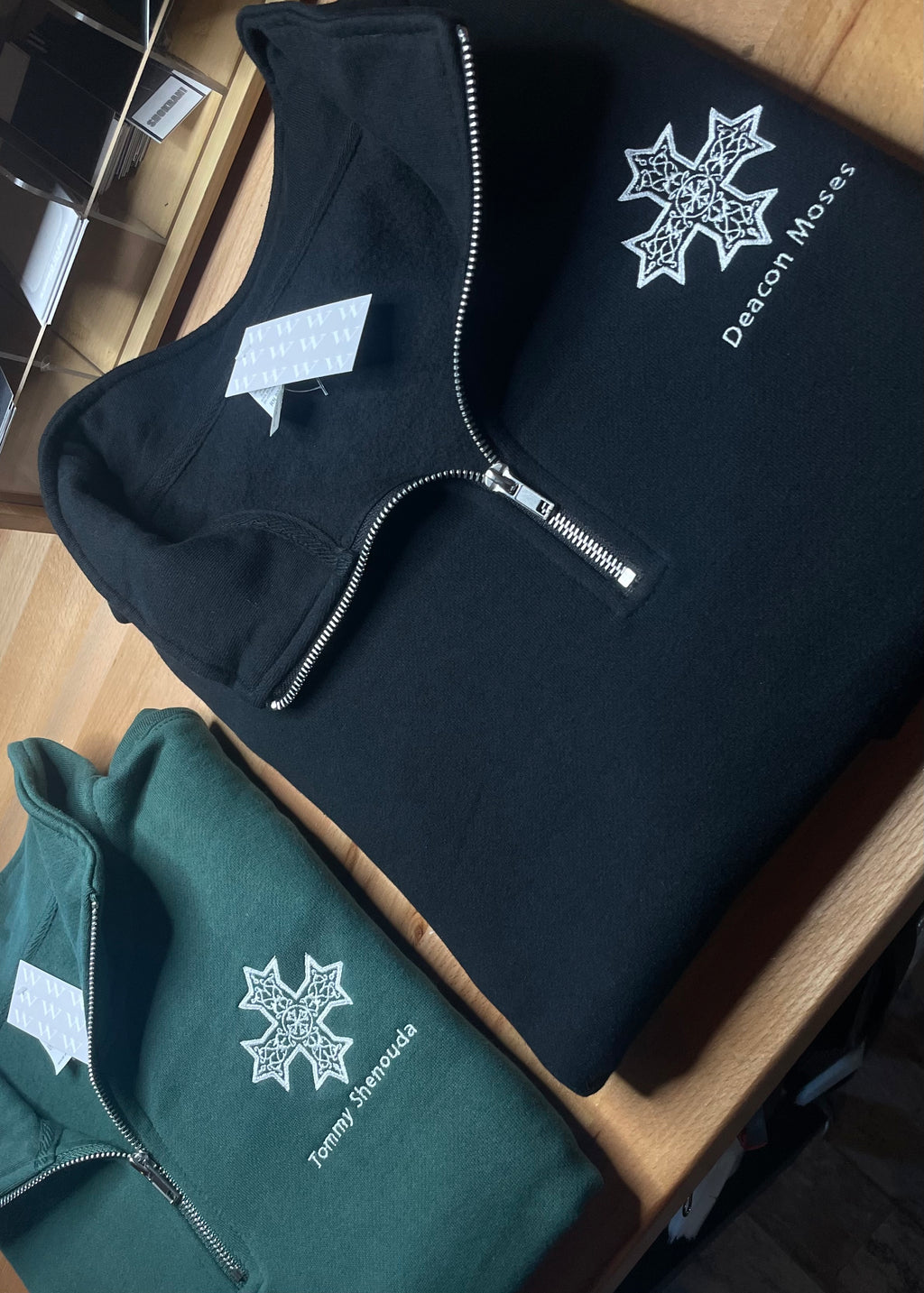 [DEAL QUARTER-ZIP] Embroidered Coptic Cross Quarter-Zip Sweatshirts